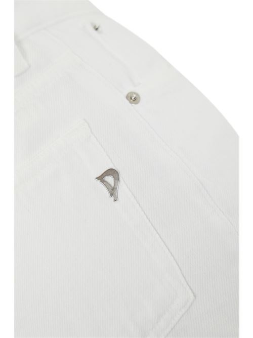 Pantalone Bessie loose in bull di cotone bianco DONDUP | DP784 BF0018 PTDW000